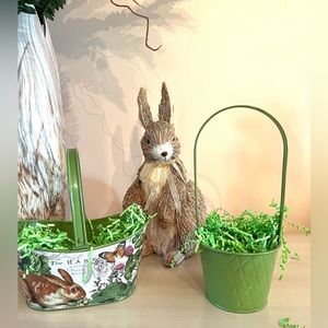 In the Greenhouse Garden Bunny Decoupage Tin Baskets